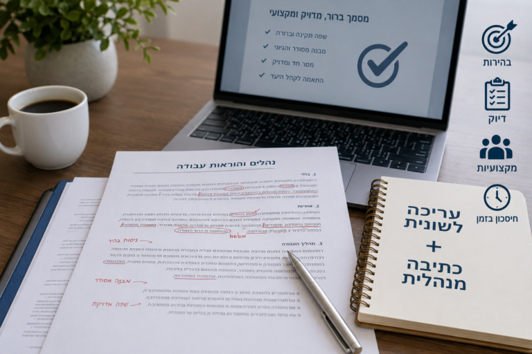 עריכה לשונית כתיבה מנהלית